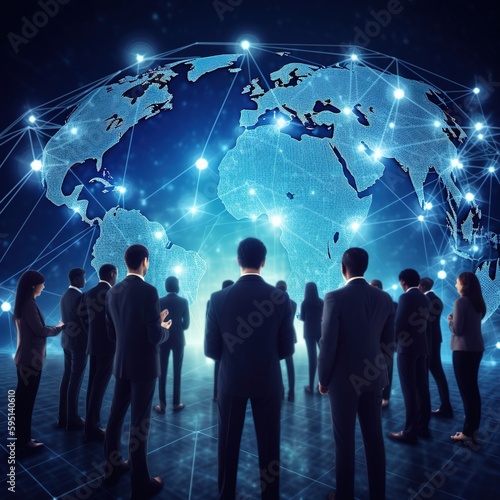 Wallpaper Mural businessmen around the world through effective commercial collaboration agreements, new technological networks, economic growth. generative ai Torontodigital.ca