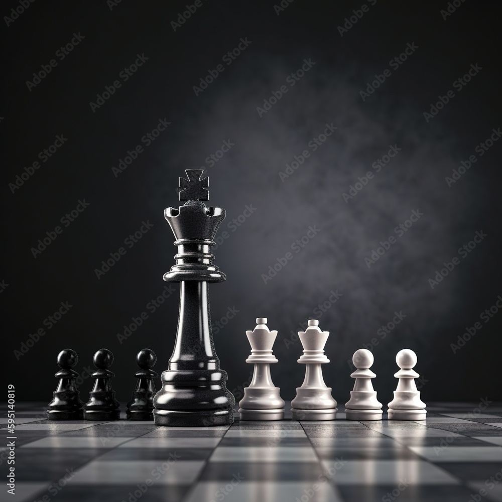 King chess pieces represent the leader of a team with team principles such as challenge, business teamwork, volunteering, or winning, and leadership strategy plan and risk management. generative ai King chess pieces represent the leader of a team with team principles such as challenge, business teamwork, volunteering, or winning, and leadership strategy plan and risk management. generative ai