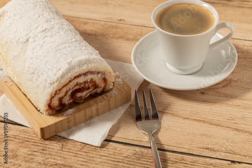 coffee and roll cake