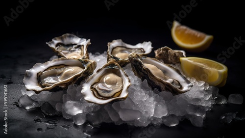 Succulent Eastern Oysters on Ice