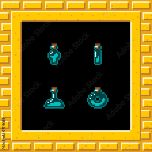 Different test tubes of potions. (ID: 595146292)