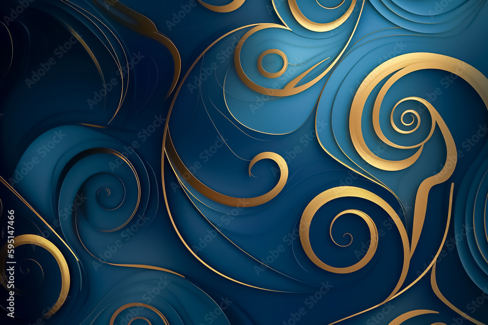 Premium design with navy and blue tones, light indigo and gold accents, and a dark swirly background. Ideal for high-end logos and patterns. generative AI Premium design with navy and blue tones, light indigo and gold accents, and a dark swirly background. Ideal for high-end logos and patterns. generative AI