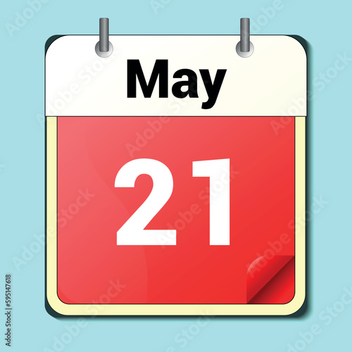day on the calendar, vector image format, May 21