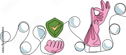 Home cleaning service landing page design concept, illustration of janitors with cleaning tools. Vector illustration