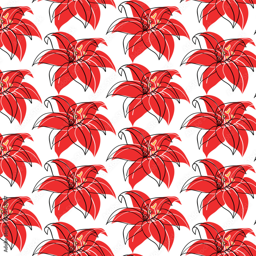 seamless pattern with red flowers seamless pattern with red flowers