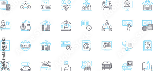 Asset protection linear icons set. Insurance, Trusts, Security, Preservation, Privacy, Estate, Planning line vector and concept signs. Legal,Wealth,Shield outline illustrations