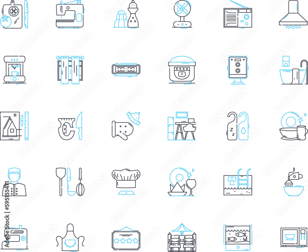 Kitchenette linear icons set. Compact, Cozy, Efficient, Minimal, Functional, Small, Clever line vector and concept signs. Streamlined,Modern,Sleek outline illustrations Kitchenette linear icons set. Compact, Cozy, Efficient, Minimal, Functional, Small, Clever line vector and concept signs. Streamlined,Modern,Sleek outline illustrations