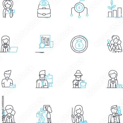 Home enterprise linear icons set. Entrepreneurship, Freelancing, Smallbusiness, Onlinebusiness, Marketing, Sales, Ecommerce line vector and concept signs. Blogging,Creative,Handmade outline