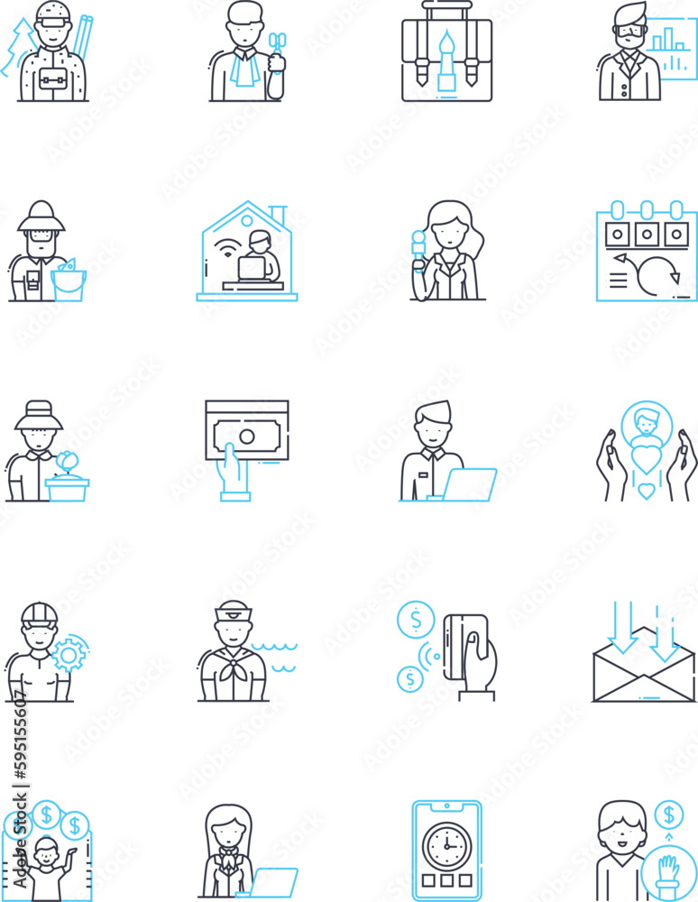 Trade work linear icons set. Carpentry, Plumbing, Electrical, Masonry, Welding, Painting, Roofing line vector and concept signs. Landscaping,Flooring,Drywalling outline illustrations Trade work linear icons set. Carpentry, Plumbing, Electrical, Masonry, Welding, Painting, Roofing line vector and concept signs. Landscaping,Flooring,Drywalling outline illustrations