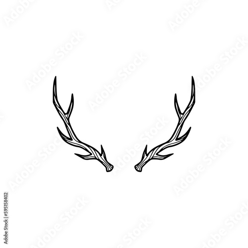 vector illustration of two antlers deer
