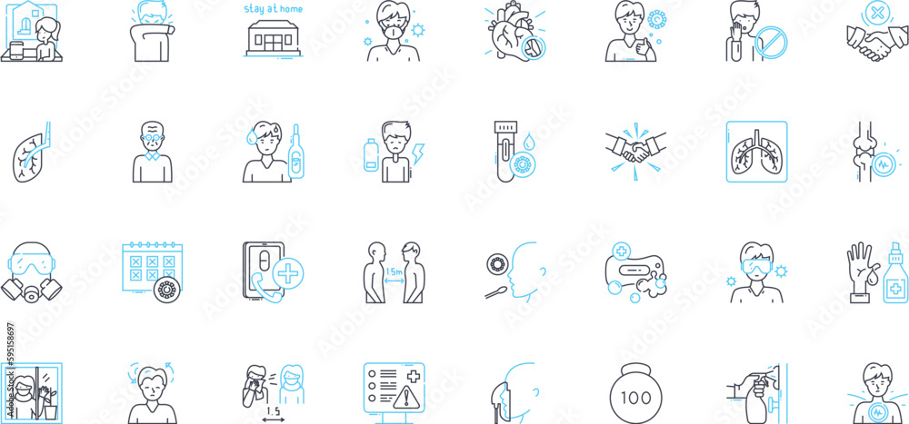 Virus protection linear icons set. Antivirus, Malware, Spyware, Firewall, Trojan, Cybersecurity, Phishing line vector and concept signs. Ransomware,Encryption,Vulnerability outline illustrations Virus protection linear icons set. Antivirus, Malware, Spyware, Firewall, Trojan, Cybersecurity, Phishing line vector and concept signs. Ransomware,Encryption,Vulnerability outline illustrations