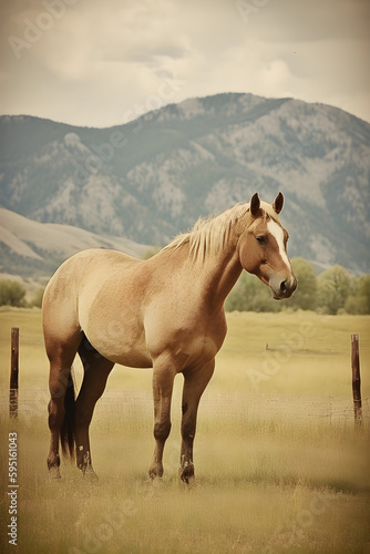 Beautiful Horse Vintage style Montana  © Khaled
