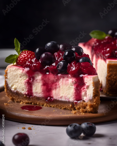 Blueberry Cheese Cake AI Generated