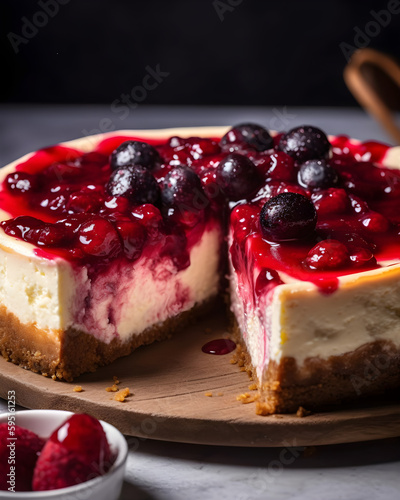 Blueberry Cheese Cake AI Generated