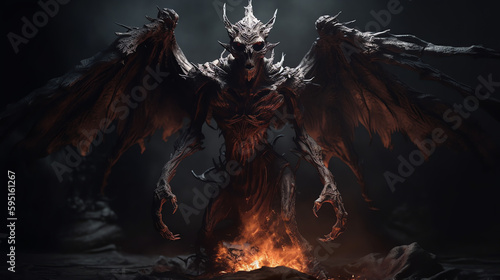 Fantasy dark monster. Ai generated