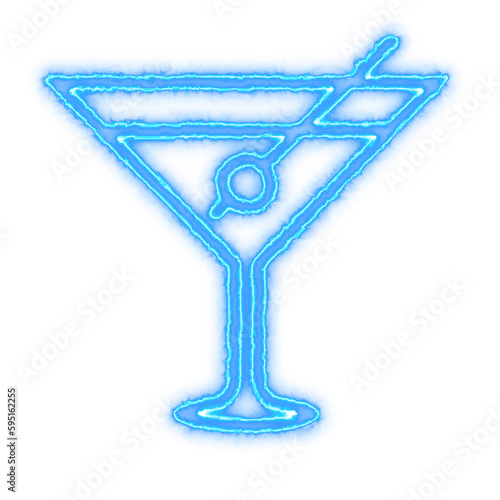 blue martini cocktail neon saber, high rez photo