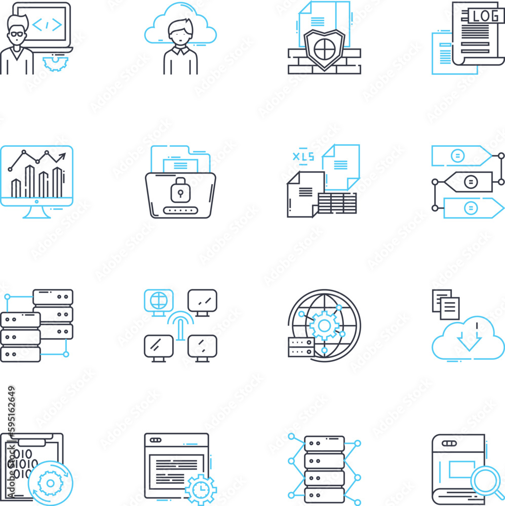 Profit maximization linear icons set. Efficiency, Expansion, Optimization, Revenue, Margins, Growth, Strategy line vector and concept signs. Innovation,Cost-cutting,Sales outline illustrations