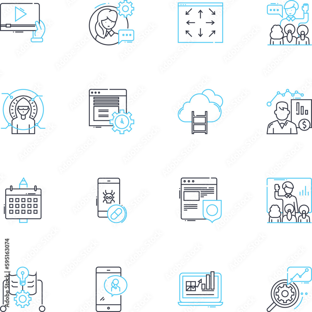 Content marketing linear icons set. Strategy, Branding, Engagement, Optimization, Creativity, Storytelling, Conversion line vector and concept signs. Analytics,Persona,Distribution outline Content marketing linear icons set. Strategy, Branding, Engagement, Optimization, Creativity, Storytelling, Conversion line vector and concept signs. Analytics,Persona,Distribution outline