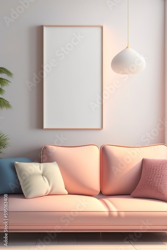 Mockup frame in Modern living room © Karam_Art1