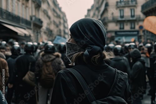 Protests in Paris, generative ai