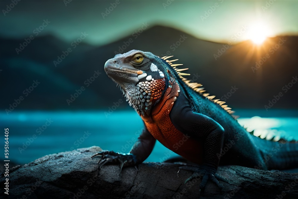 Obraz premium iguana on a rock