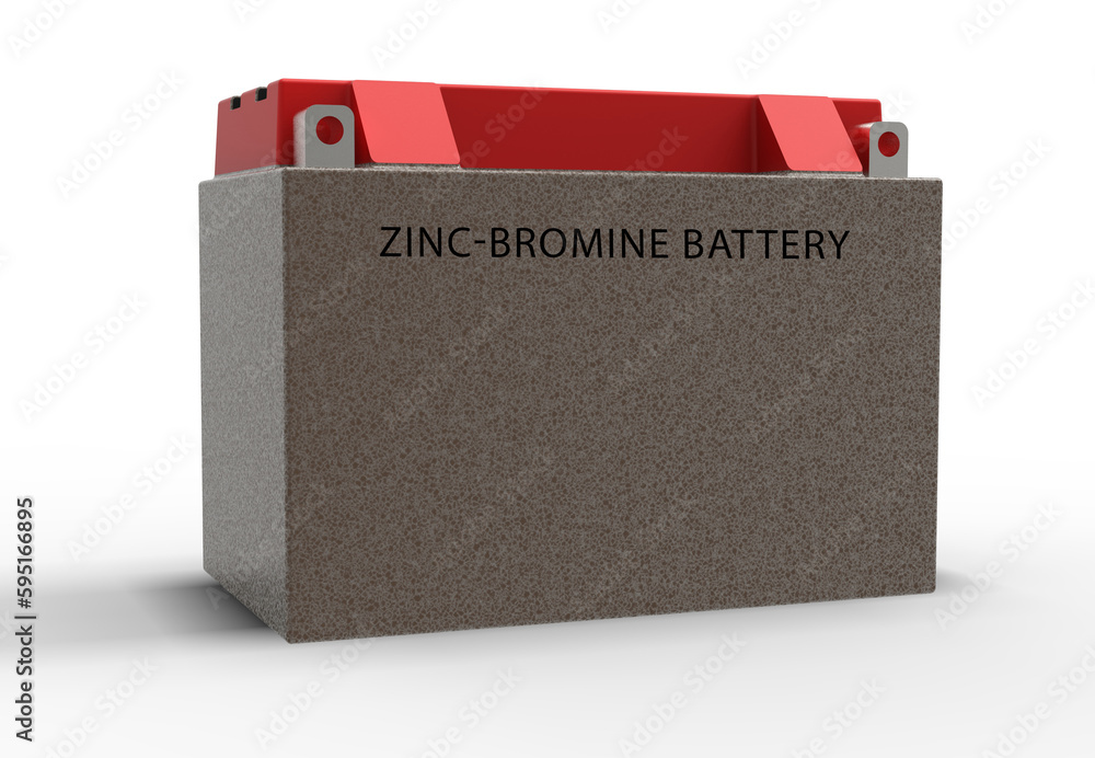 Zinc-bromine Battery A zinc-bromine battery is a type of flow battery that uses zinc and bromine as active materials. It is commonly used for large-scale energy  - obrazy, fototapety, plakaty 