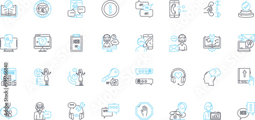 Cyber guidance linear icons set. Security  Cybersecurity  Protection  Defense  Resilience  Privacy  Prevention line vector and concept signs. Awareness Education Expertise outline illustrations
