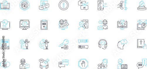 Cyber guidance linear icons set. Security, Cybersecurity, Protection, Defense, Resilience, Privacy, Prevention line vector and concept signs. Awareness,Education,Expertise outline illustrations