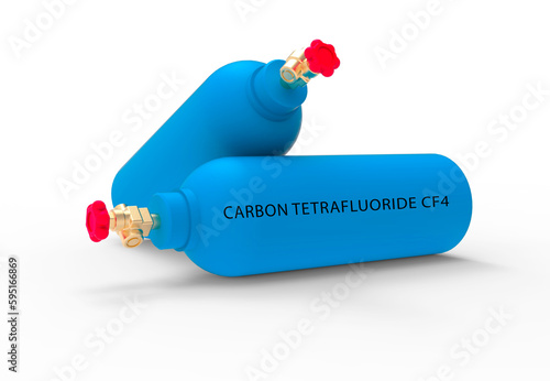 Carbon tetrafluoride is a colorless, odorless gas that is used as a refrigerant and as an electrical insulator in various industries. photo