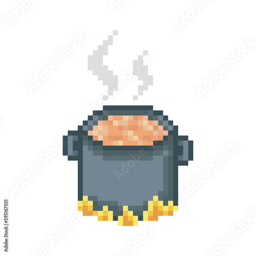 Pot to prepare soup, pixel art