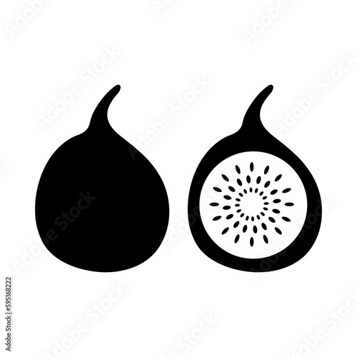 Common fig fruits vector icon illustration on white background..eps