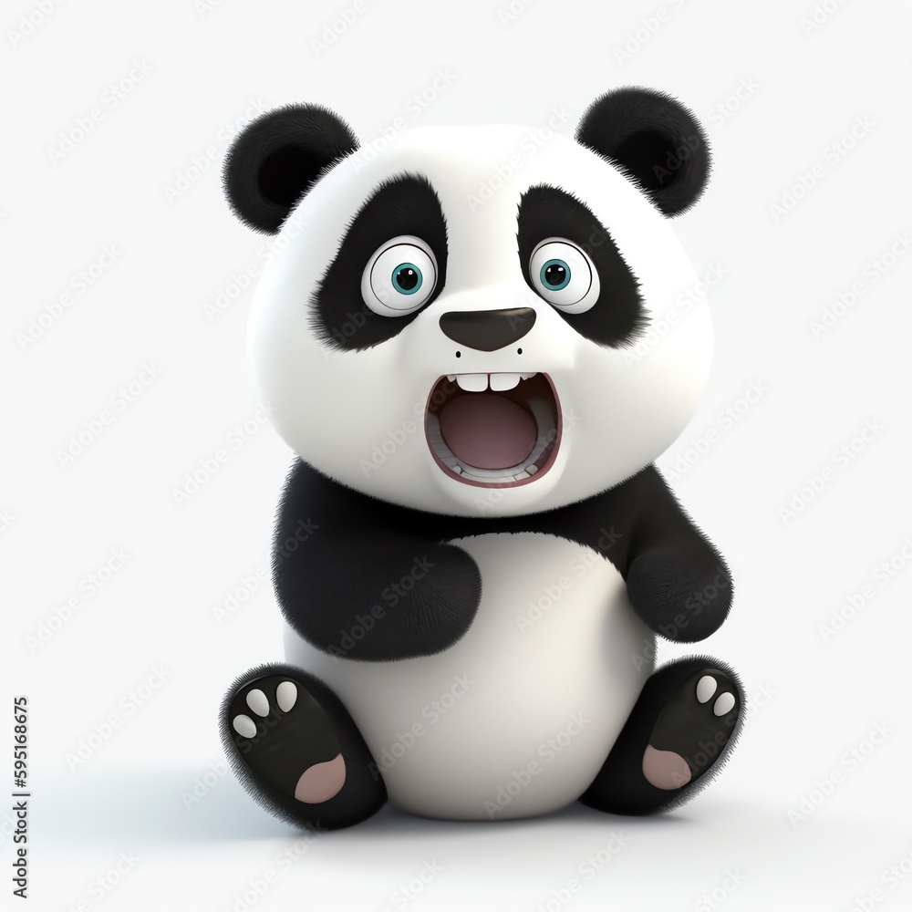 cartoon panda character isolated on white background - generative ai cartoon panda character isolated on white background - generative ai