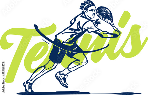 vector illustration of a tennis player holding a ball.