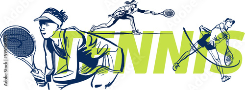 vector illustration of a woman tennis player holding a ball.