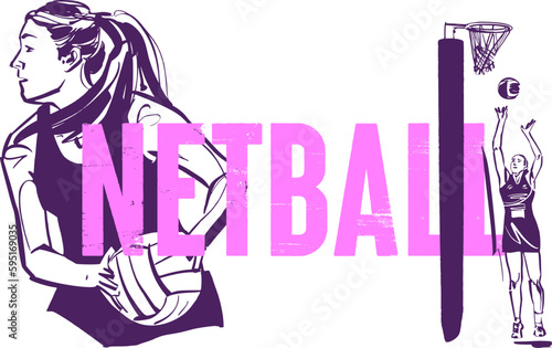 The netball player with ball in her hands