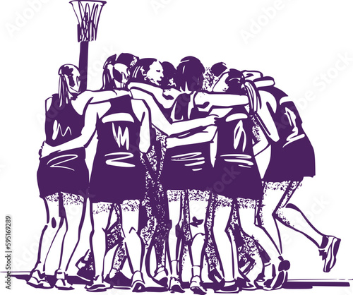 The netball player with ball in her hands