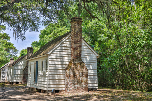 USA, South Carolina, Charleston. McLeod Plantation slave quarters