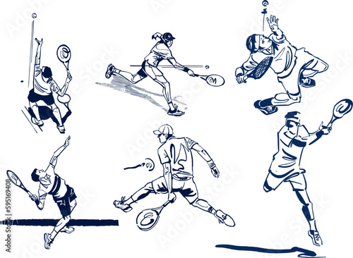 vector illustration of a tennis player holding a ball.
