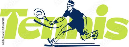 vector illustration of a tennis player holding a ball.