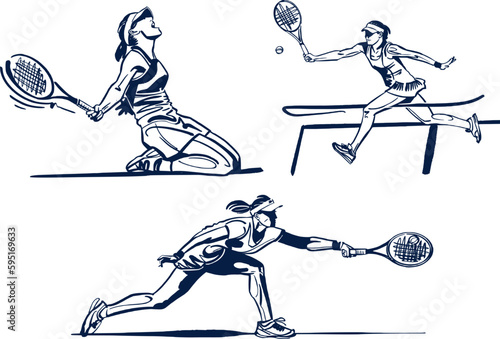 vector illustration of a woman tennis player holding a ball.