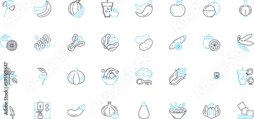 Solid fitness linear icons set. Strong, Endurance, Power, Stamina, Agility, Flexibility, Resistance line vector and concept signs. Cardio,Speed,Strength outline illustrations