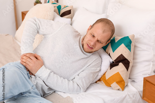 Young man with appendicitis...