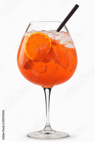 Refreshing Aperol Spritz Cocktail on White Background