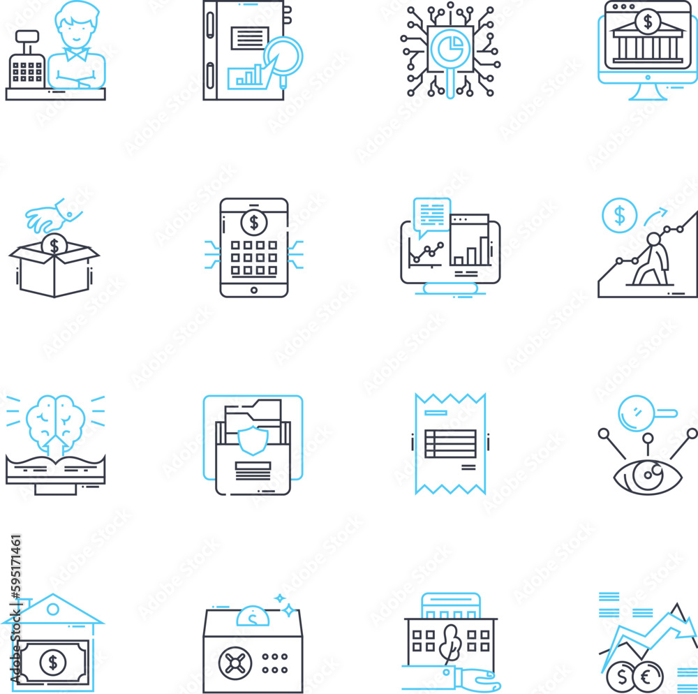 Wealth planning linear icons set. Prosperity, Security, Affluence, Abundance, Planning, Investment, Legacy line vector and concept signs. Inheritance,Estate,Retirement outline illustrations Wealth planning linear icons set. Prosperity, Security, Affluence, Abundance, Planning, Investment, Legacy line vector and concept signs. Inheritance,Estate,Retirement outline illustrations