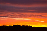 USA, Georgia, Clouds reflecting sunrise.