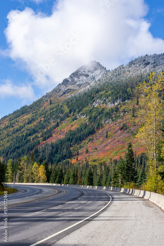 Leavenworth  Washington State  USA. View of the hills west of Leavenworth on highway Route 2