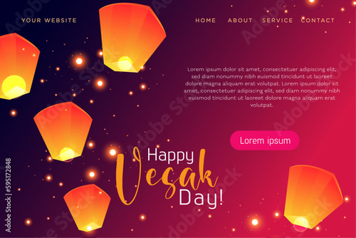 Happy Buddha Purnima Vesak Festival Landing Page design Templates 
