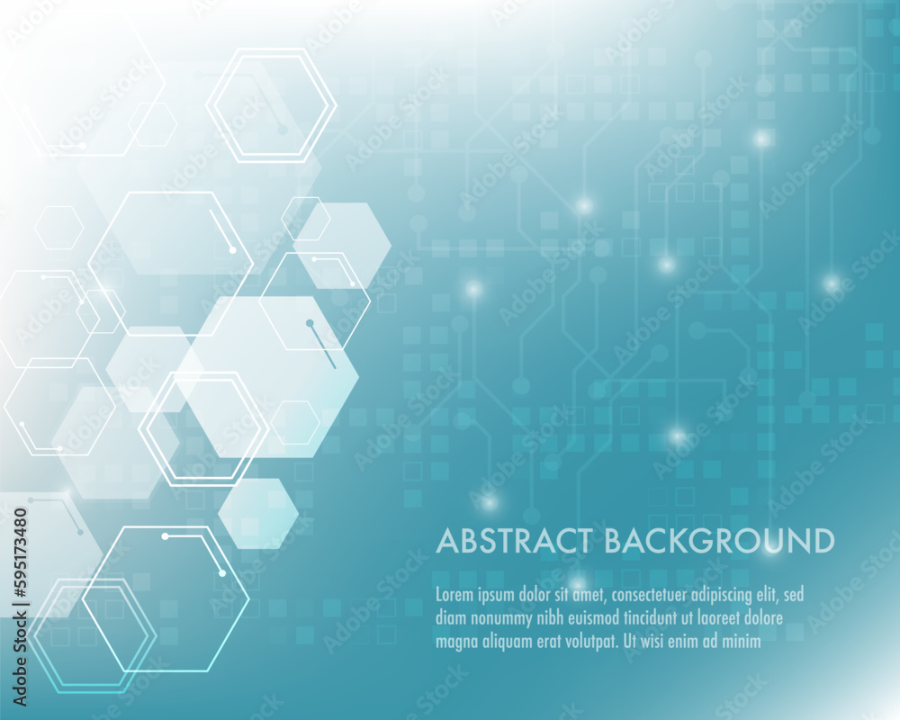 Fototapeta premium Abstract geometric background. Hexagons design. Illustration for Web Design, Poster, Brochure, Printing, Advertisement, etc.