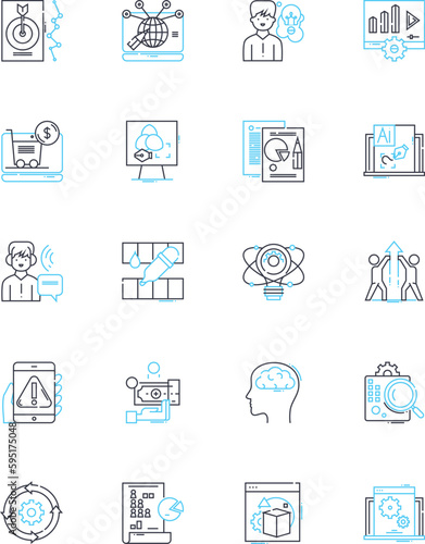 Web governance linear icons set. Accessibility, Accountability, Authority, Compliance, Consistency, Control, Coordination line vector and concept signs. Cybersecurity,Ethics,Governance outline