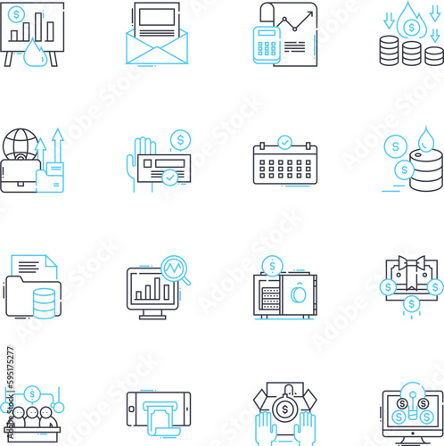 Wireless communication linear icons set. Bluetooth, Zigbee, G, Wi-Fi, LTE, NFC, Radio line vector and concept signs. Antenna,Spectrum,WAP outline illustrations